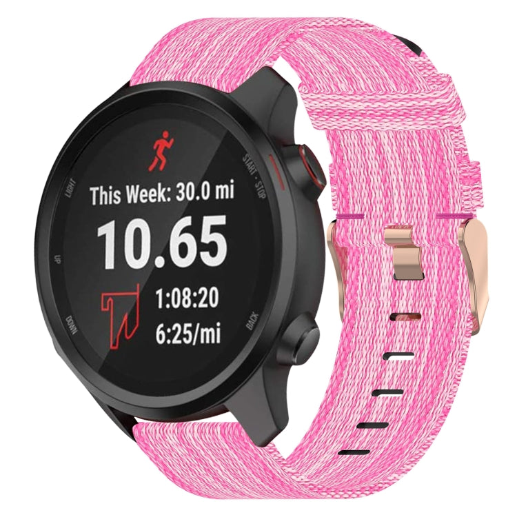 For Garmin Forerunner 245 20mm Nylon Woven Watch Band(Pink) by bashfashion