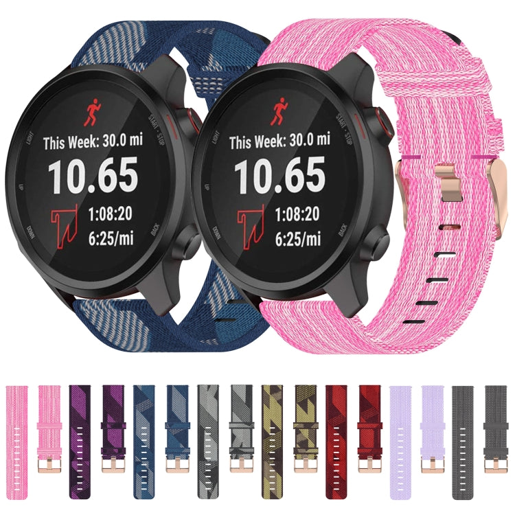 For Garmin Forerunner 245 20mm Nylon Woven Watch Band(Pink) by bashfashion