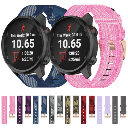 For Garmin Forerunner 245 20mm Nylon Woven Watch Band(Pink) by bashfashion