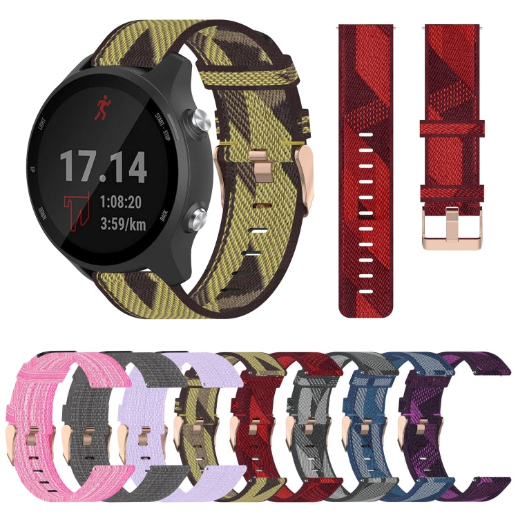 For Garmin Forerunner 245 Music 20mm Nylon Woven Watch Band(Pink) by bashfashion