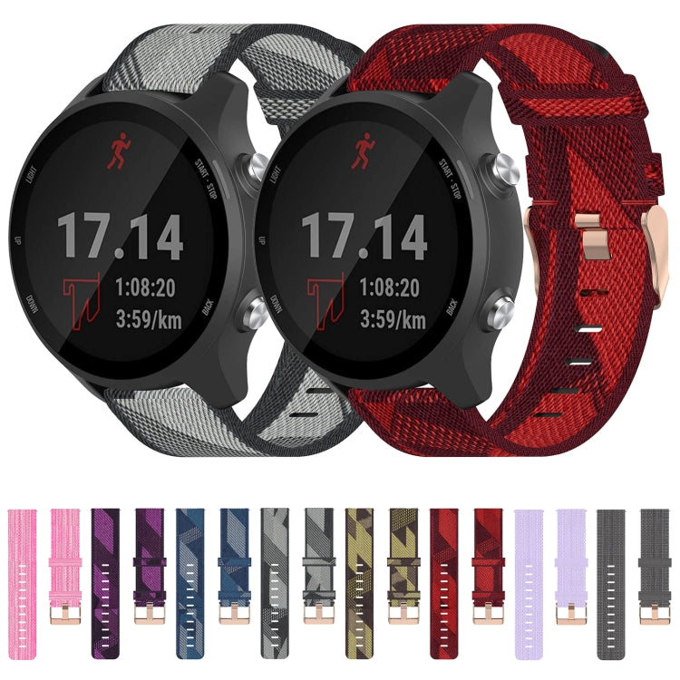 For Garmin Forerunner 245 Music 20mm Nylon Woven Watch Band(Pink) by bashfashion