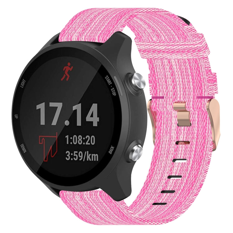 For Garmin Forerunner 645 20mm Nylon Woven Watch Band(Pink) by bashfashion