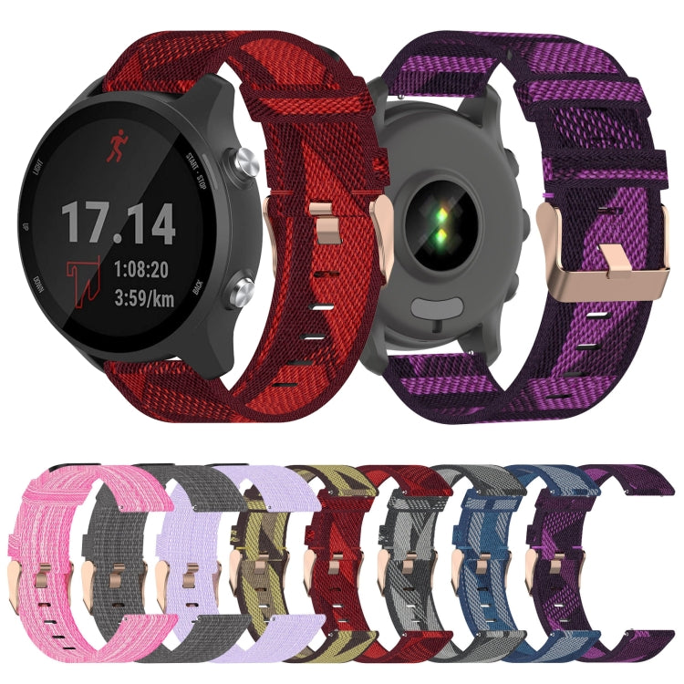 For Garmin Forerunner 645 20mm Nylon Woven Watch Band(Pink) by bashfashion