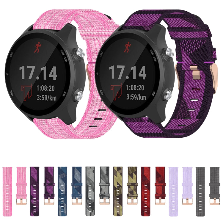 For Garmin Forerunner 645 20mm Nylon Woven Watch Band(Pink) by bashfashion