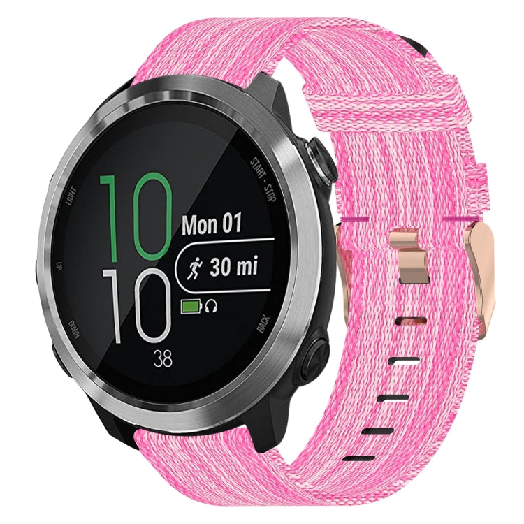 For Garmin Forerunner 645 Music 20mm Nylon Woven Watch Band(Pink) by bashfashion