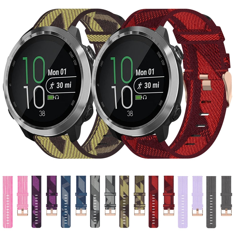 For Garmin Forerunner 645 Music 20mm Nylon Woven Watch Band(Pink) by bashfashion