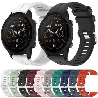 For Garmin Forerunner 955 22mm Solid Color Silicone Watch Band(White) by bashfashion