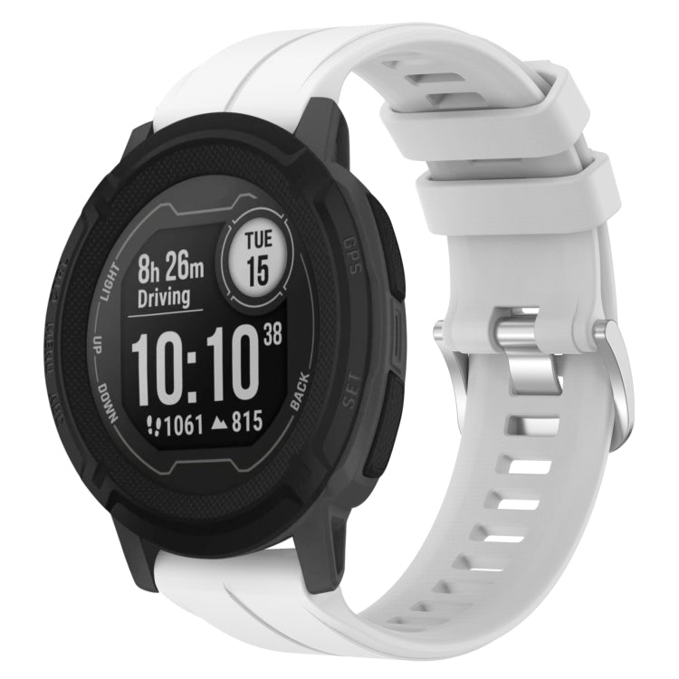 For Garmin Instinct 2 22mm Solid Color Silicone Watch Band(White) by bashfashion