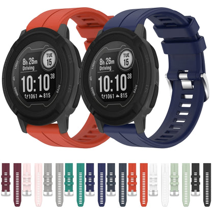 For Garmin Instinct 2 22mm Solid Color Silicone Watch Band(White) by bashfashion