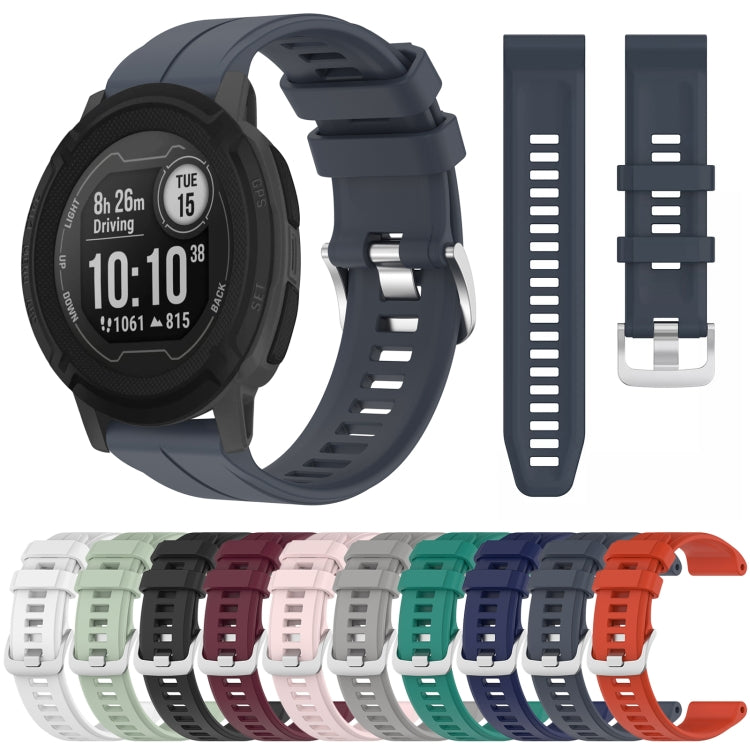 For Garmin Instinct 22mm Solid Color Silicone Watch Band(White) by bashfashion