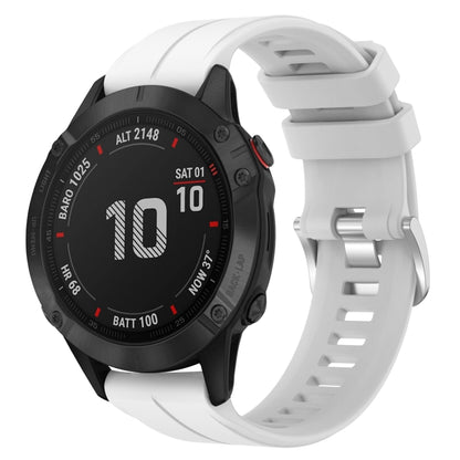 For Garmin Fenix 6 Pro GPS 22mm Solid Color Silicone Watch Band(White) by bashfashion