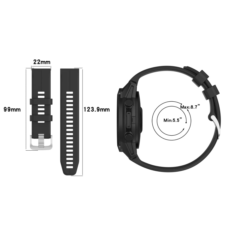 For Garmin Fenix 6 Sapphire GPS 22mm Solid Color Silicone Watch Band(White) by bashfashion