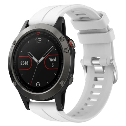 For Garmin Fenix 5 22mm Solid Color Silicone Watch Band(White) by bashfashion