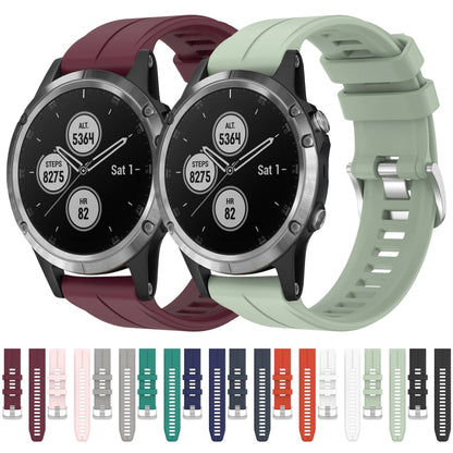 For Garmin Fenix 5 Plus 22mm Solid Color Silicone Watch Band(White) by bashfashion