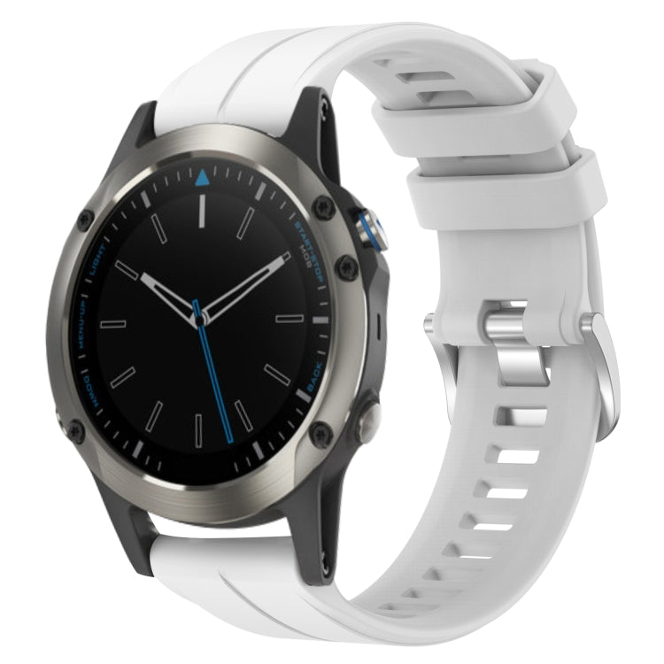 For Garmin Quatix 5 22mm Solid Color Silicone Watch Band(White) by bashfashion