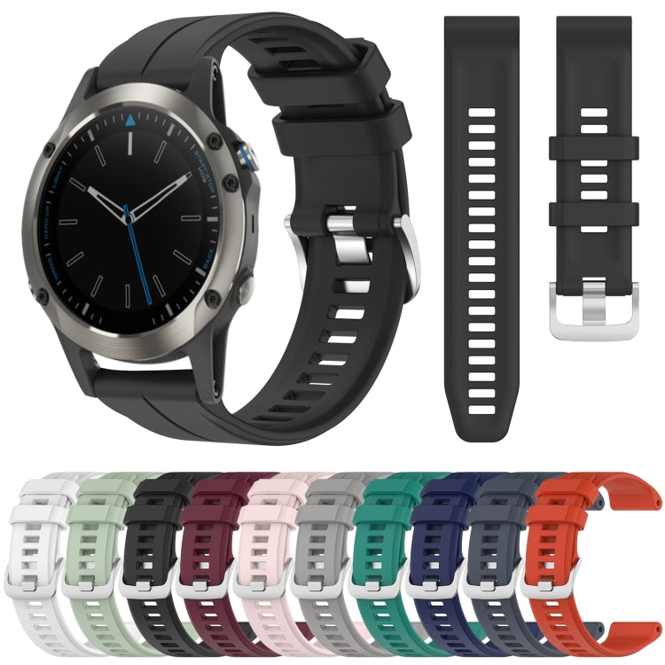 For Garmin Quatix 5 22mm Solid Color Silicone Watch Band(White) by bashfashion