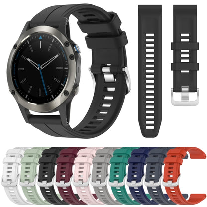 For Garmin Quatix 5 22mm Solid Color Silicone Watch Band(White) by bashfashion