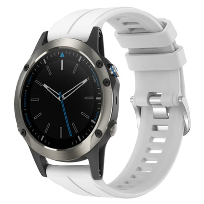 For Garmin Quatix 5 Sapphire 22mm Solid Color Silicone Watch Band(White) by bashfashion