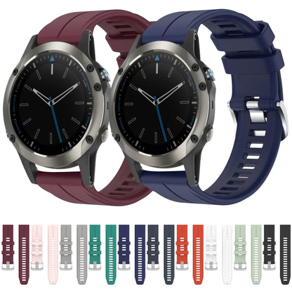 For Garmin Quatix 5 Sapphire 22mm Solid Color Silicone Watch Band(White) by bashfashion