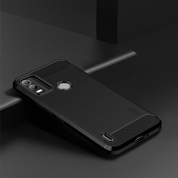 For Nokia C21 Plus MOFI Gentleness Brushed Carbon Fiber Soft TPU Case(Black) by MOFI