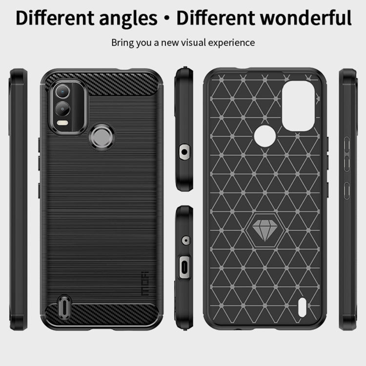 For Nokia C21 Plus MOFI Gentleness Brushed Carbon Fiber Soft TPU Case(Black) by MOFI
