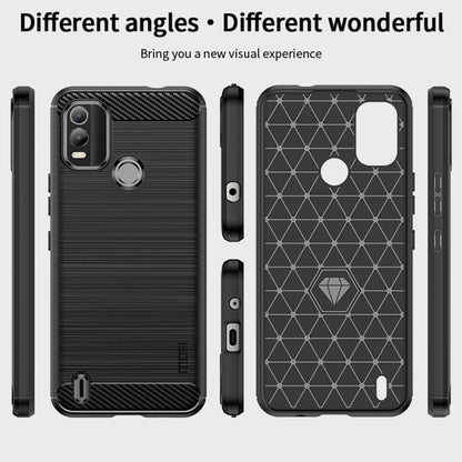 For Nokia C21 Plus MOFI Gentleness Brushed Carbon Fiber Soft TPU Case(Black) by MOFI