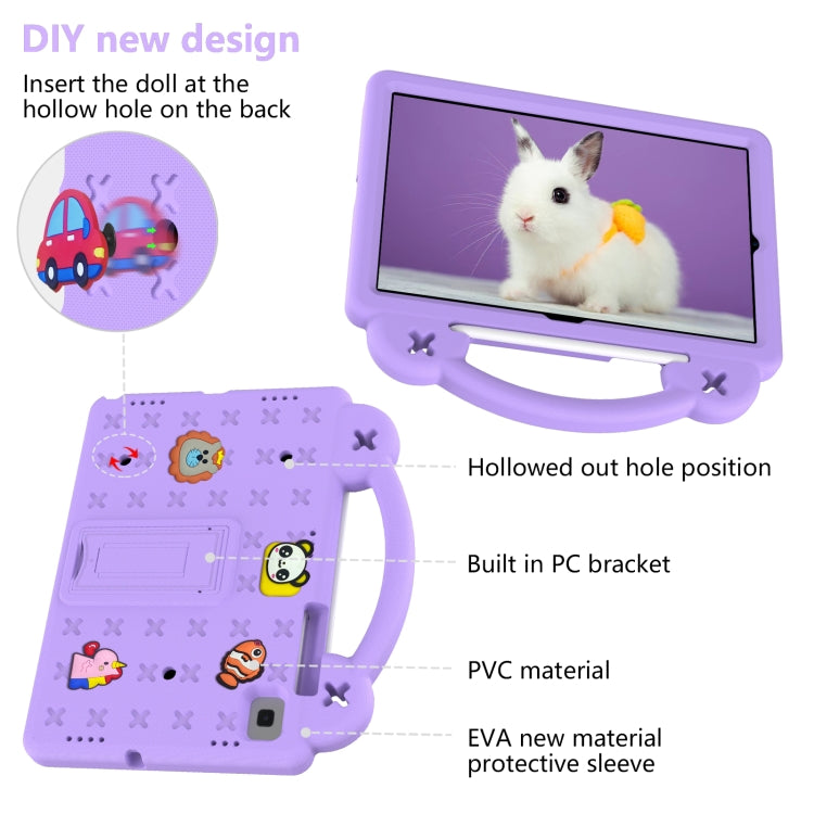 For Samsung Galaxy Tab A7 10.4 2020 T500/T505 Handle Kickstand Children EVA Shockproof Tablet Case(Light Purple) by bashfashion