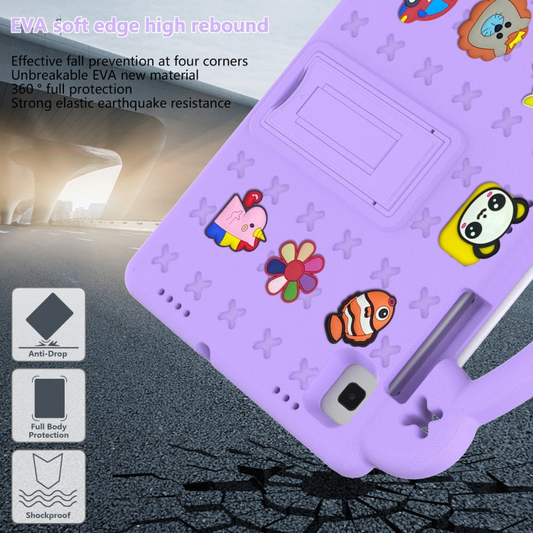 For Samsung Galaxy Tab A7 10.4 2020 T500/T505 Handle Kickstand Children EVA Shockproof Tablet Case(Light Purple) by bashfashion
