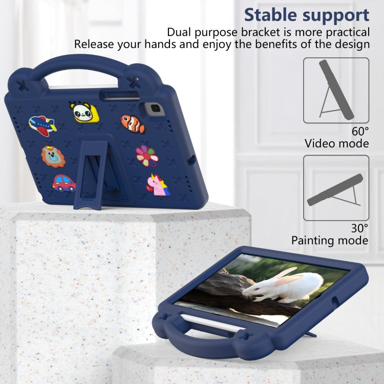 For Samsung Galaxy Tab A7 10.4 2020 T500/T505 Handle Kickstand Children EVA Shockproof Tablet Case(Navy Blue) by bashfashion