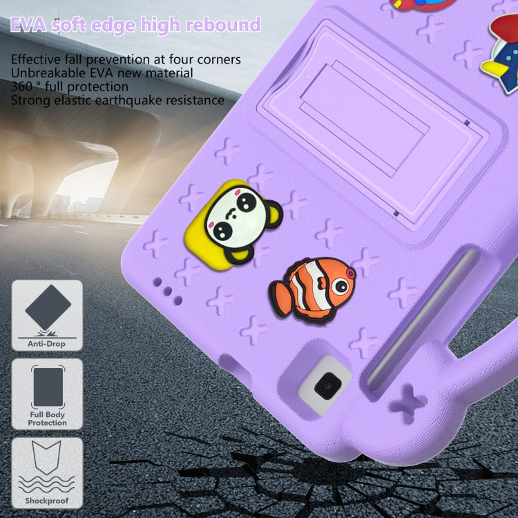 For Samsung Galaxy Tab A7 Lite 8.7 2021 T220/T225 Handle Kickstand Children EVA Shockproof Tablet Case(Lighte Purple) by bashfashion