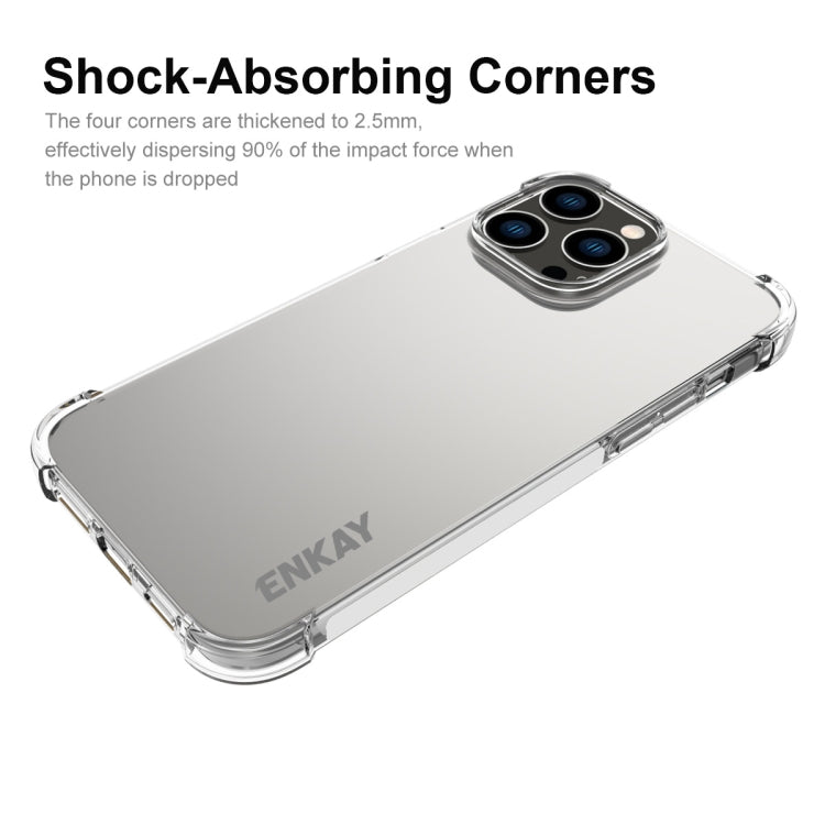 For iPhone 14 Pro Max ENKAY Clear TPU Shockproof Phone Case by ENKAY