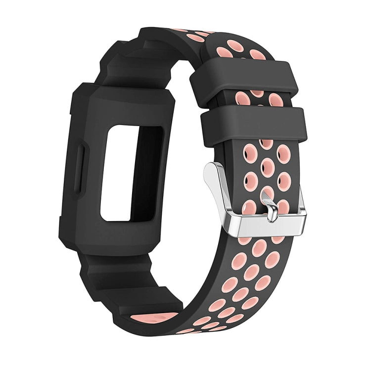 For Fitbit Charge 3 All-in-one Silicone Protective Case Replacement Watch Band(Pink) by bashfashion
