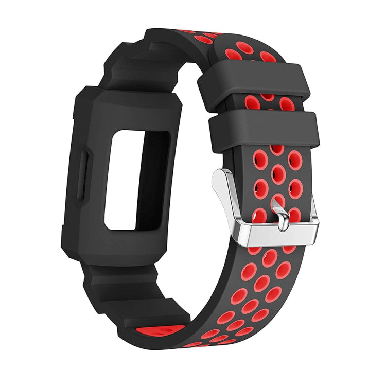 For Fitbit Charge 3 All-in-one Silicone Protective Case Replacement Watch Band(Red) by bashfashion