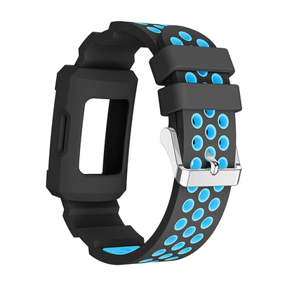 For Fitbit Charge 3 All-in-one Silicone Protective Case Replacement Watch Band(Blue) by bashfashion
