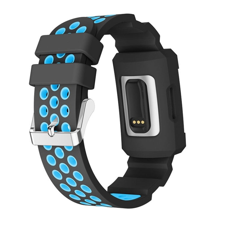 For Fitbit Charge 3 All-in-one Silicone Protective Case Replacement Watch Band(Blue) by bashfashion