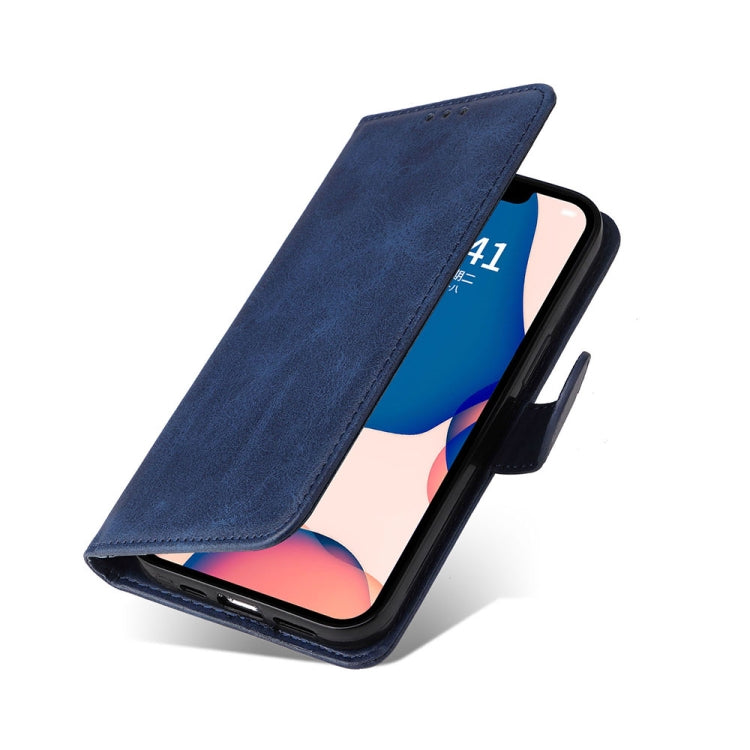 For iPhone 14 JSM Calf Texture Leather Phone Case (Blue) by JUNSUNMAY