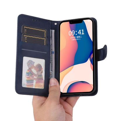 For iPhone 14 JSM Calf Texture Leather Phone Case (Blue) by JUNSUNMAY