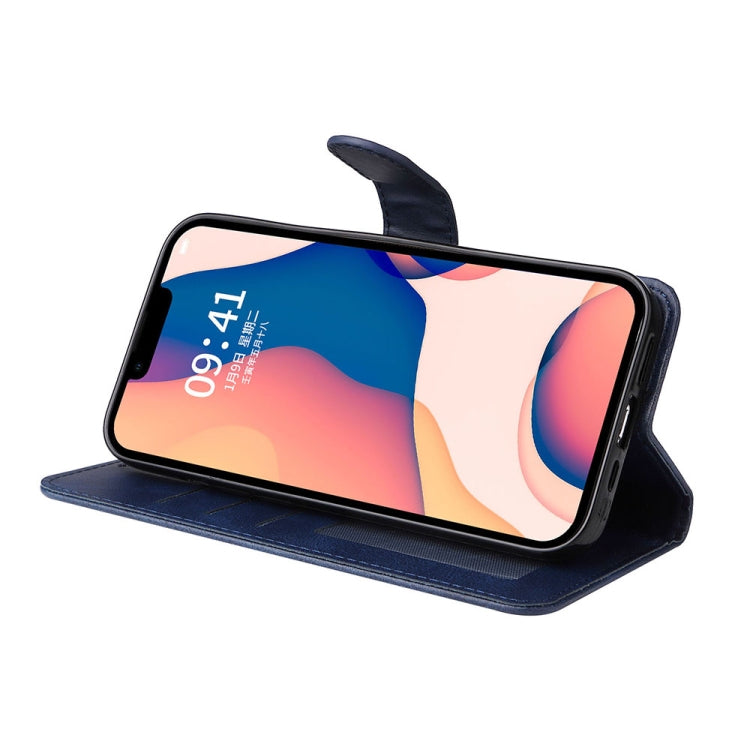 For iPhone 14 JSM Calf Texture Leather Phone Case (Blue) by JUNSUNMAY