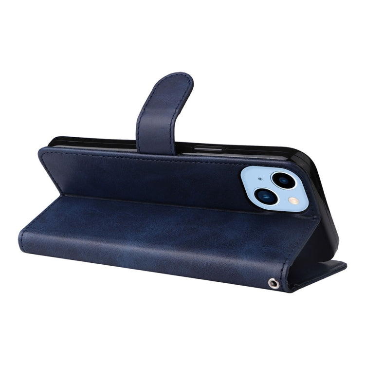 For iPhone 14 JSM Calf Texture Leather Phone Case (Blue) by JUNSUNMAY