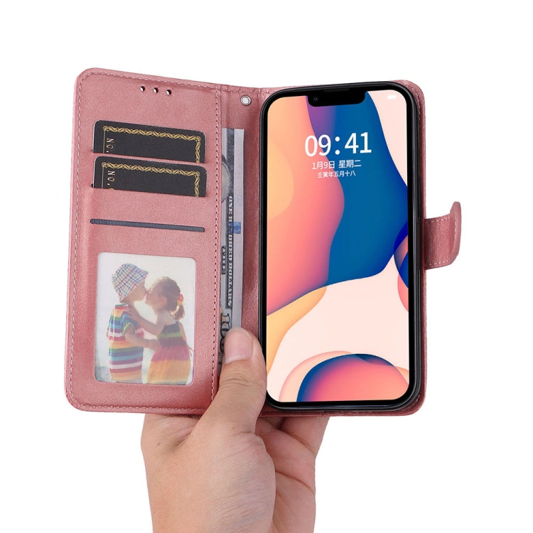 For iPhone 14 Plus JSM Calf Texture Leather Phone Case (Pink) by JUNSUNMAY