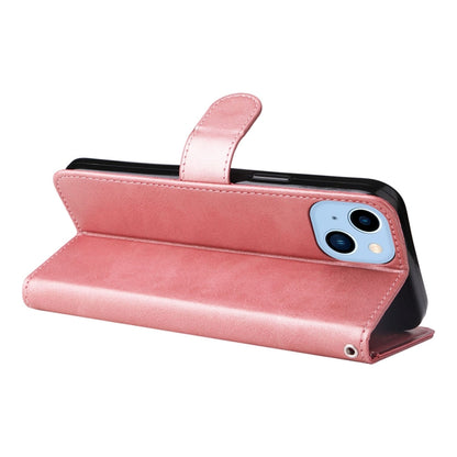 For iPhone 14 Plus JSM Calf Texture Leather Phone Case (Pink) by JUNSUNMAY