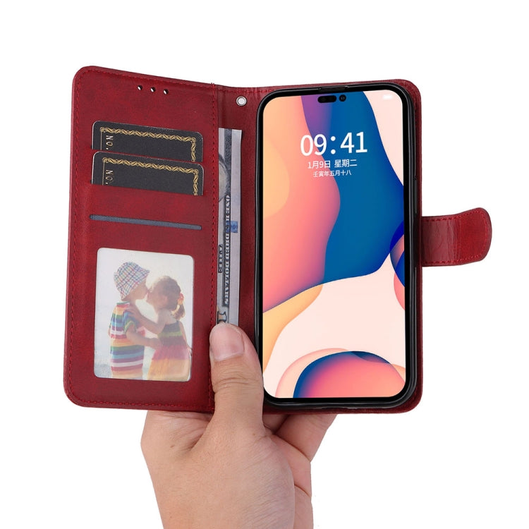 For iPhone 14 Pro JSM Calf Texture Leather Phone Case(Red) by JUNSUNMAY