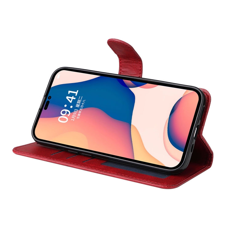 For iPhone 14 Pro JSM Calf Texture Leather Phone Case(Red) by JUNSUNMAY