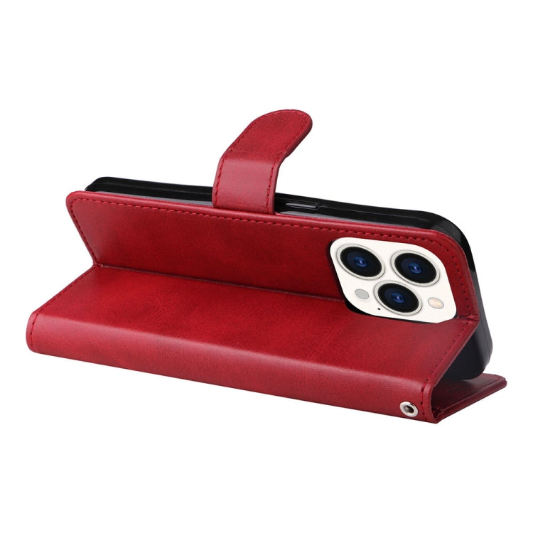 For iPhone 14 Pro JSM Calf Texture Leather Phone Case(Red) by JUNSUNMAY