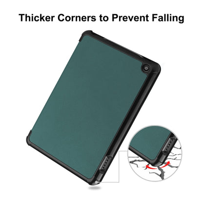 For Amazon Fire 7 12th 2022 ENKAY Smart Leather Tablet Case(Dark Green) by ENKAY
