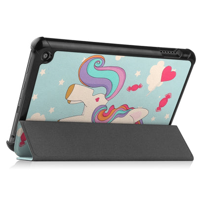 For Amazon Fire 7 12th 2022 JSM Smart Leather Tablet Case(Unicorn) by jumper