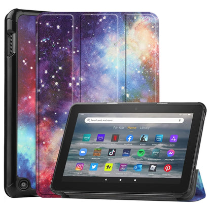 For Amazon Fire 7 12th 2022 JSM Smart Leather Tablet Case(Galaxy) by jumper