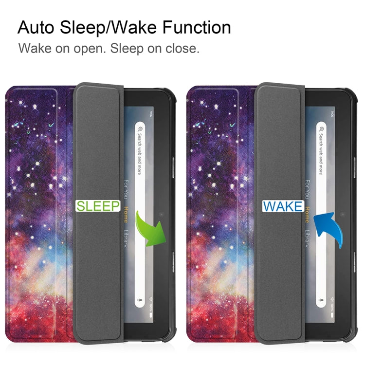 For Amazon Fire 7 12th 2022 JSM Smart Leather Tablet Case(Galaxy) by jumper