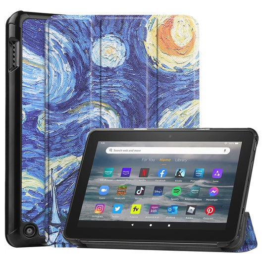 For Amazon Fire 7 12th 2022 JSM Smart Leather Tablet Case(Starry Sky) by jumper