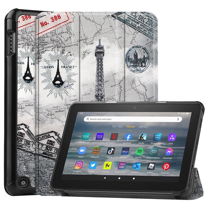 For Amazon Fire 7 12th 2022 JSM Smart Leather Tablet Case(Retro tower) by jumper